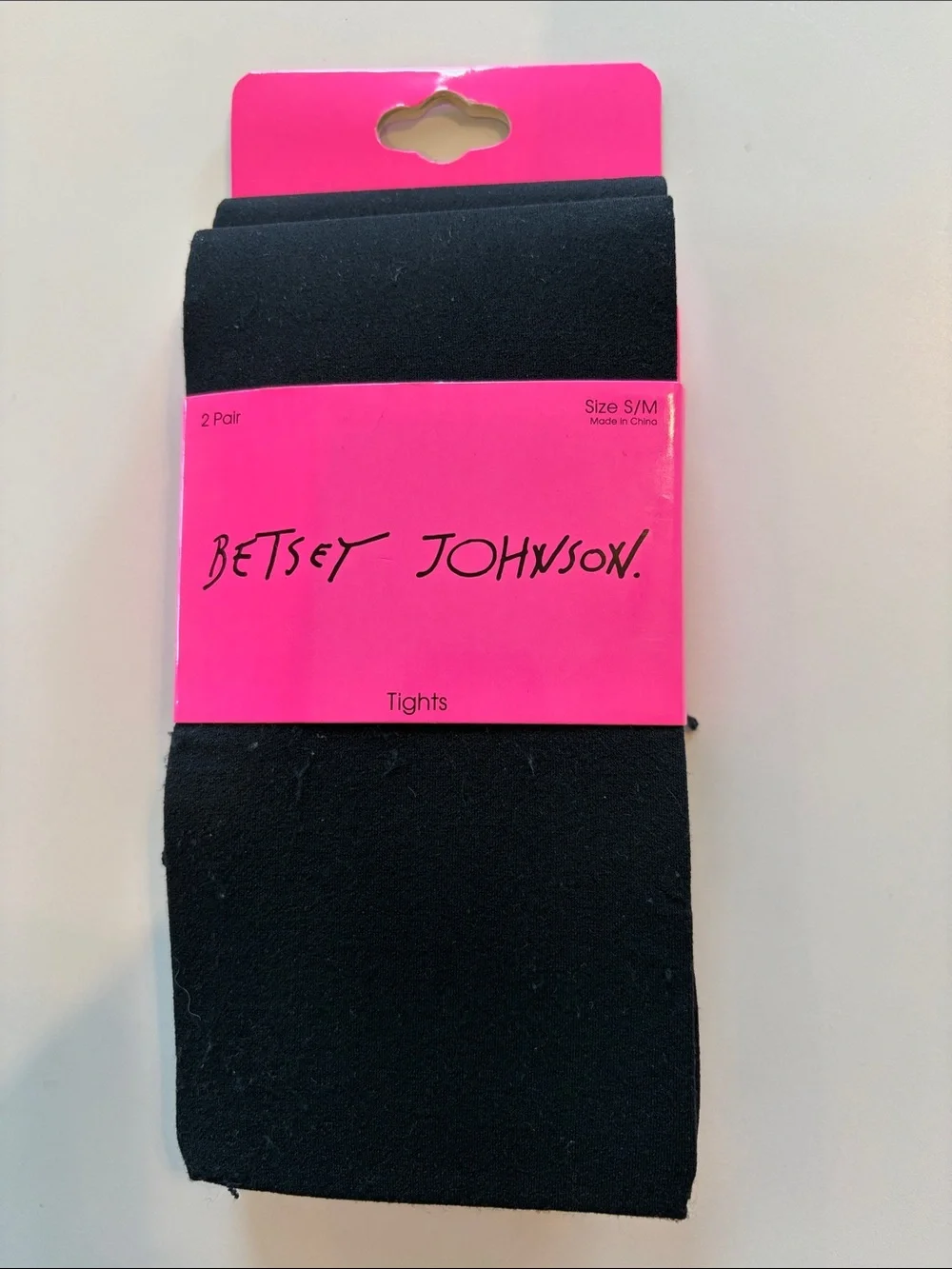 Betsy Johnson 2 Pair Black Tights Size Small New!